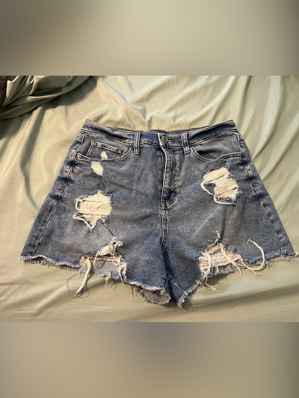 SO Distressed Blue Denim Jean Shorts